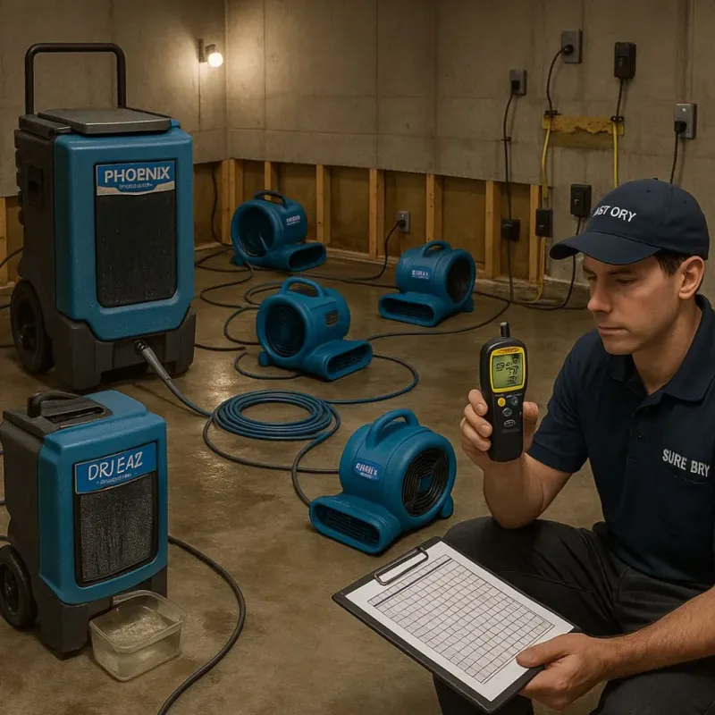 Structural Drying and Dehumidification process in Mayo, SC